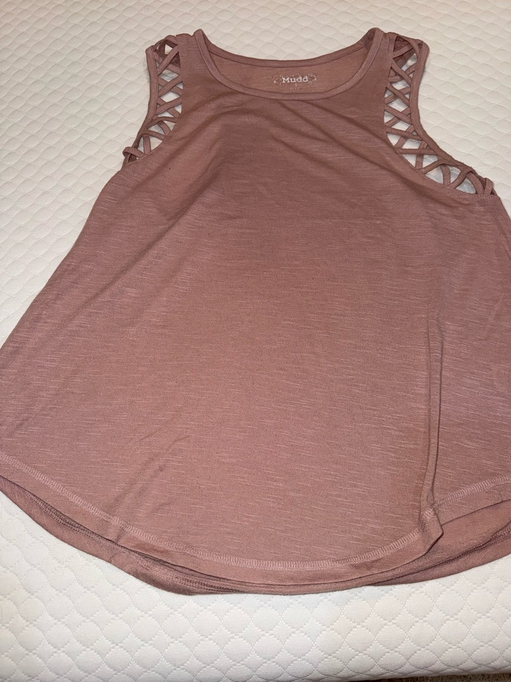 Mudd Mauve Lattice-Shoulder Tank Top